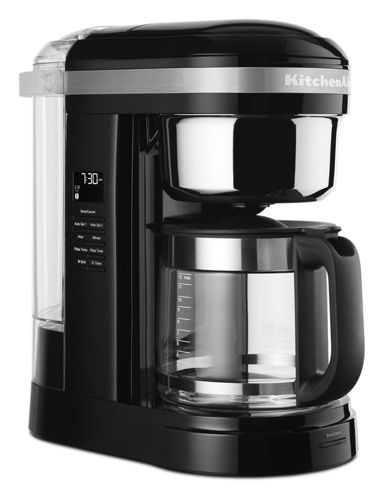 12 Cup Drip Coffee Maker with Spiral Showerhead and Programmable Warming Plate - Onyx Black