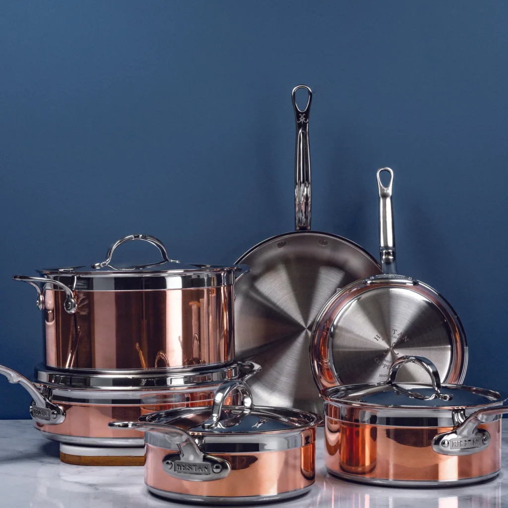 Hestan CopperBond Induction Copper Skillets, Saucepans & Lids, Sauté Pan & Stock Pot Set: 10 Piece